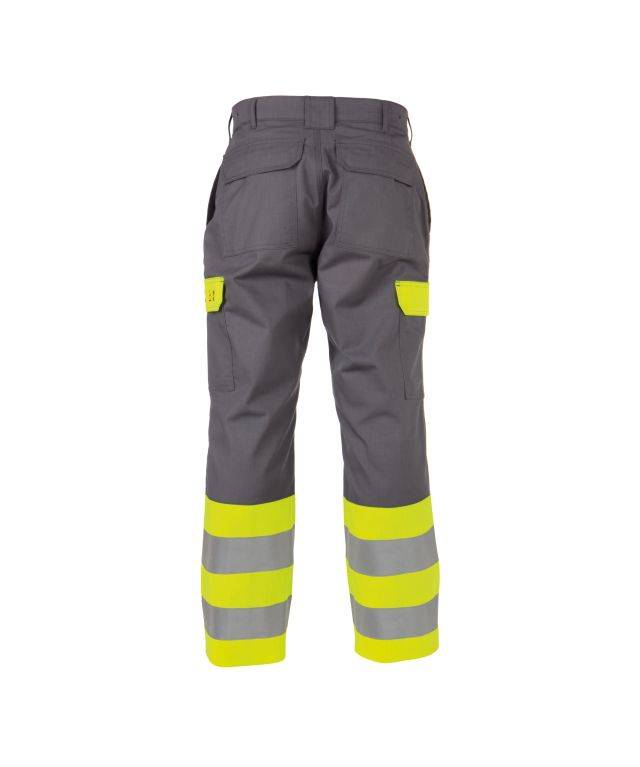 Multinorm Warnschutzhose mit Kniepolstertaschen, GRAFITGRAU/NEONGELB, Gr. 46-1