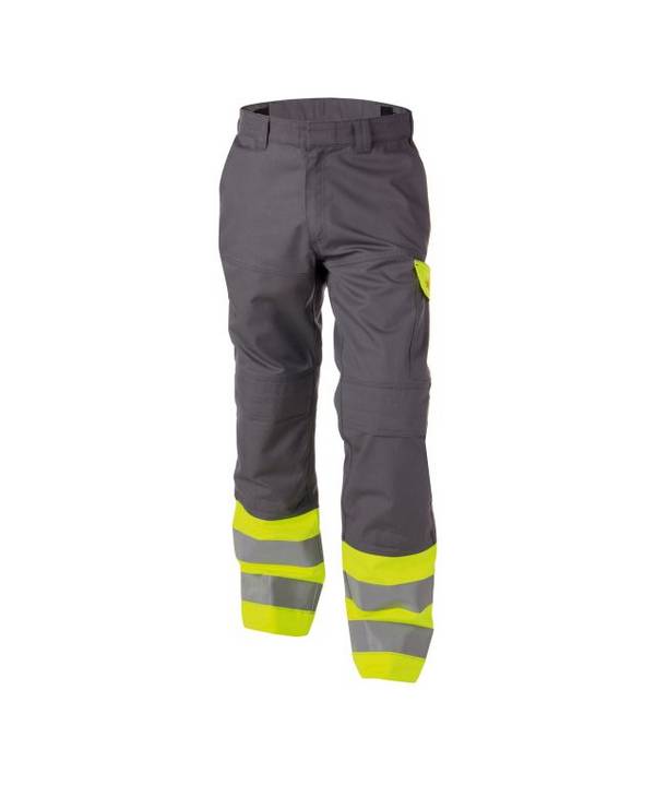 Multinorm Warnschutzhose mit Kniepolstertaschen, GRAFITGRAU/NEONGELB , Kurzgröße, Gr. 54