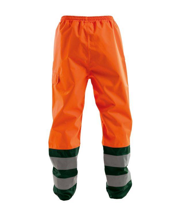 Warnschutz-Regenhose, NEONORANGE/FLASCHENGRÜN, Gr. XL-1