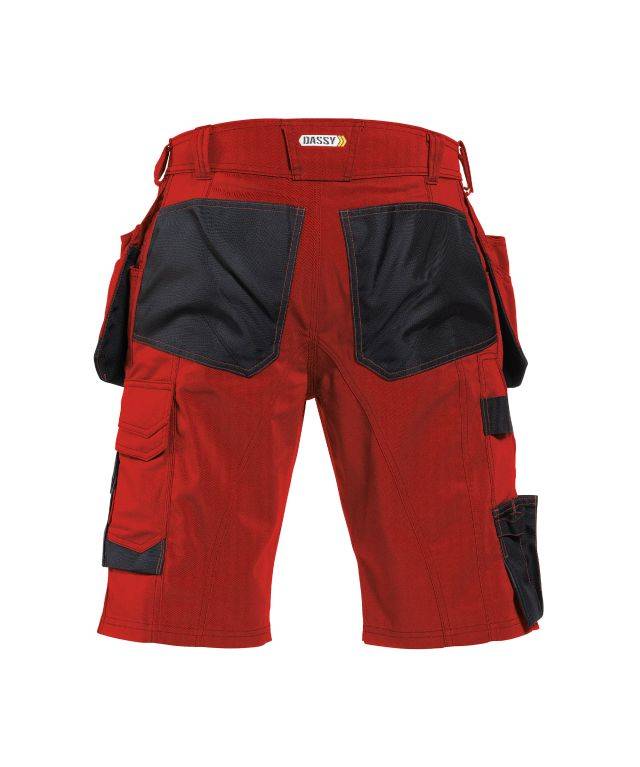 Arbeitsshorts mit Holstertaschen, ROT/SCHWARZ, Gr. 67-1