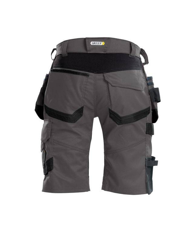 Arbeitsshorts mit Stretch und Holstertaschen, ANTHRAZITGRAU/SCHWARZ, Gr. 60-1