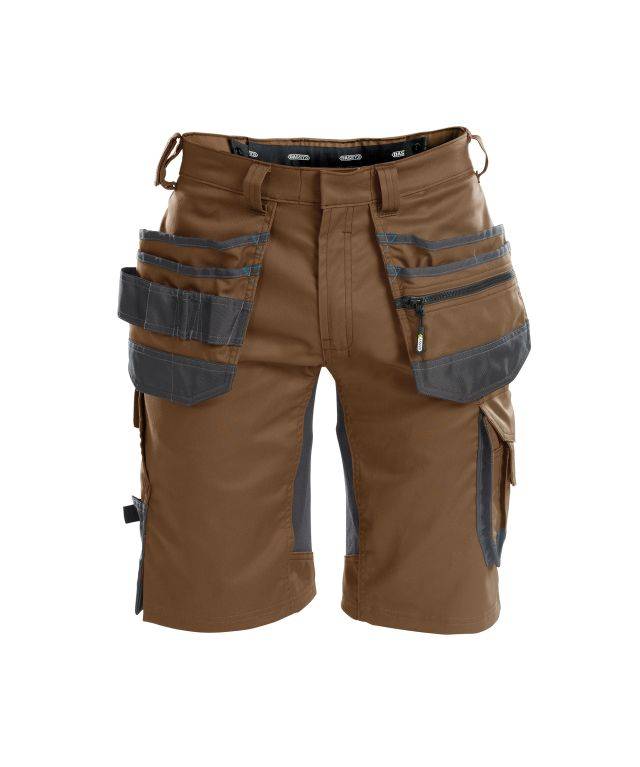 Arbeitsshorts mit Stretch und Holstertaschen, LEHMBRAUN/ANTHRAZITGRAU, Gr. 52-0