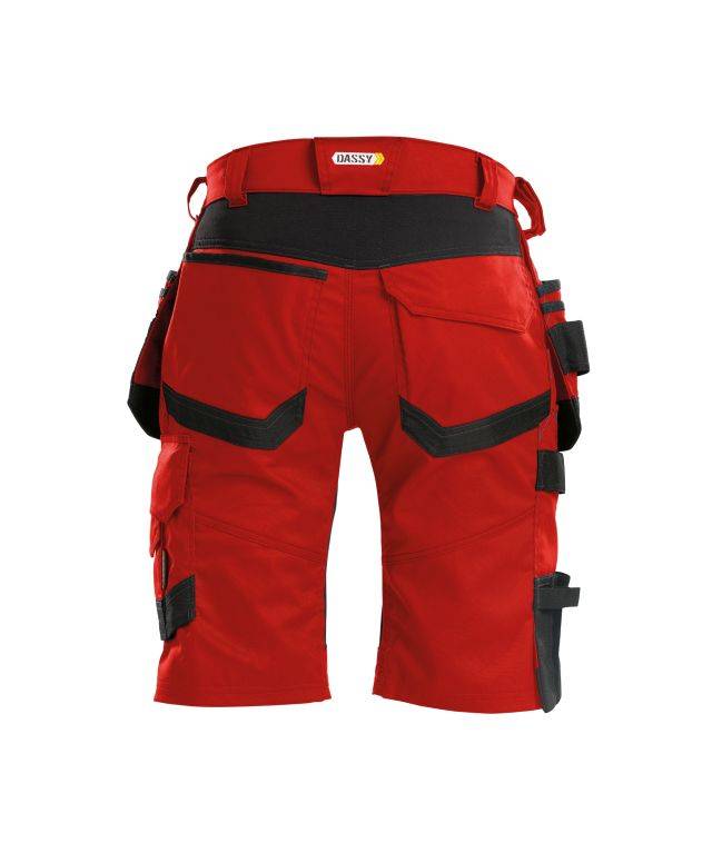Arbeitsshorts mit Stretch und Holstertaschen, ROT/SCHWARZ, Gr. 54-1