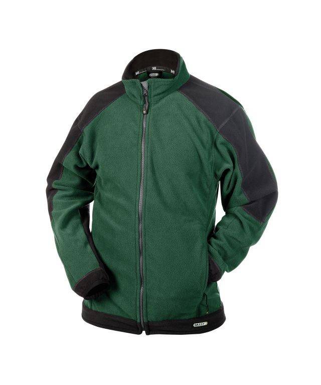 Zweifarbige Fleecejacke, FLASCHENGRÜN/SCHWARZ, Gr. S