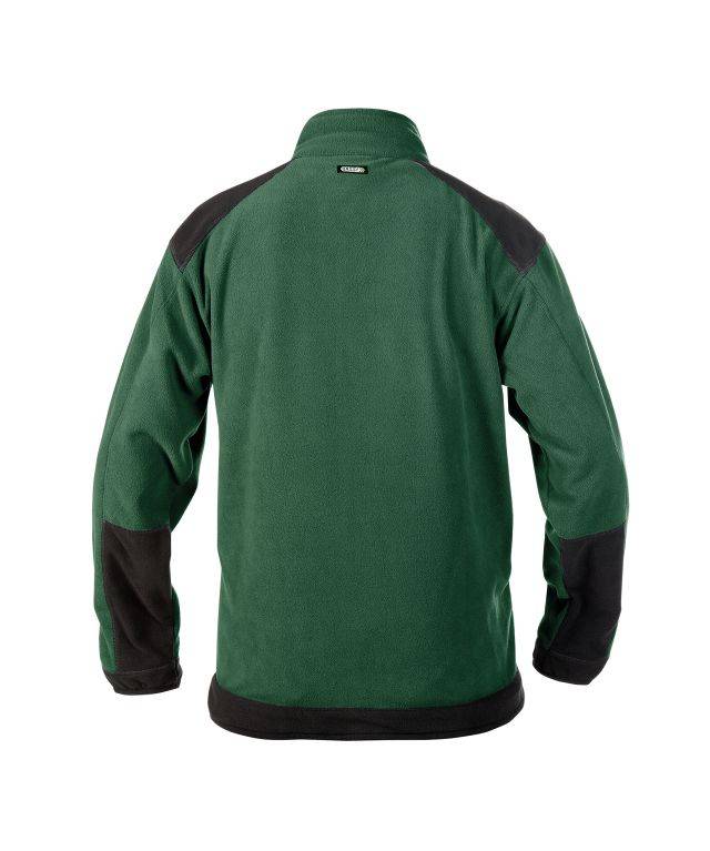 Zweifarbige Fleecejacke, FLASCHENGRÜN/SCHWARZ, Gr. L-1