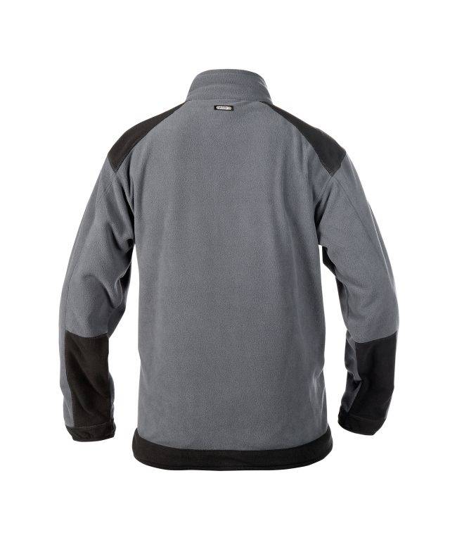 Zweifarbige Fleecejacke, ZEMENTGRAU/SCHWARZ, Gr. XL-1