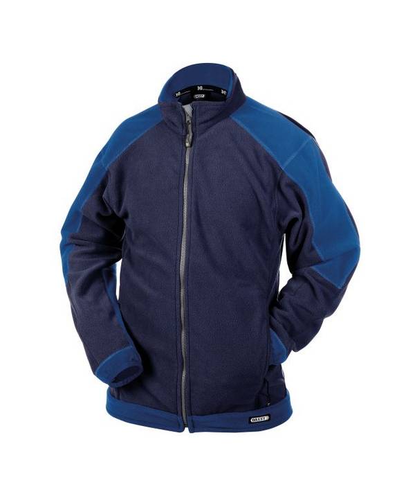 Zweifarbige Fleecejacke, DUNKELBLAU/KORNBLAU, Gr. 3XL
