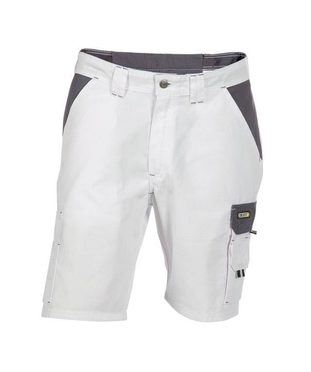 Zweifarbige Arbeitsshorts, WEIß/ZEMENTGRAU, Gr. 50