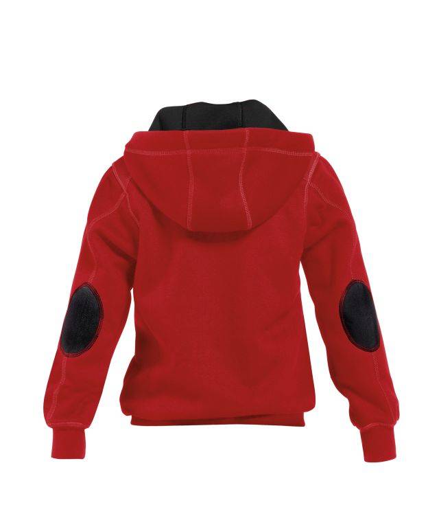 Kapuzensweatshirt mit langem Reißverschluss, ROT/SCHWARZ, Gr. 110/116-1