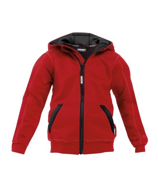 Kapuzensweatshirt mit langem Reißverschluss, ROT/SCHWARZ, Gr. 146/152