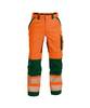 Sommer Warnschutzhose mit Kniepolstertaschen, NEONORANGE/FLASCHENGRÜN , Kurzgröße, Gr. 48