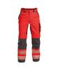 Sommer Warnschutzhose mit Kniepolstertaschen, NEONROT/ZEMENTGRAU , Kurzgröße, Gr. 54