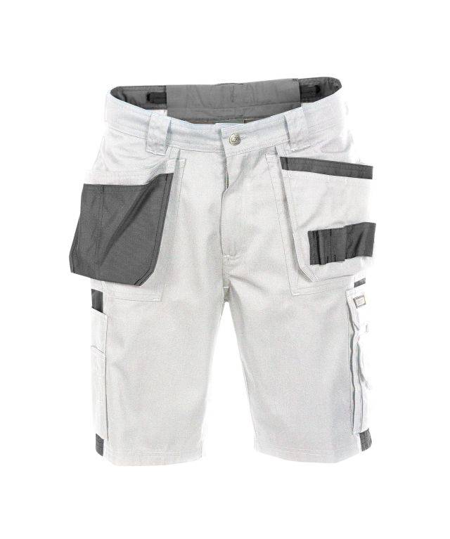 Zweifarbige Arbeitsshorts mit Holstertaschen, WEIß/ZEMENTGRAU, Gr. 58-0