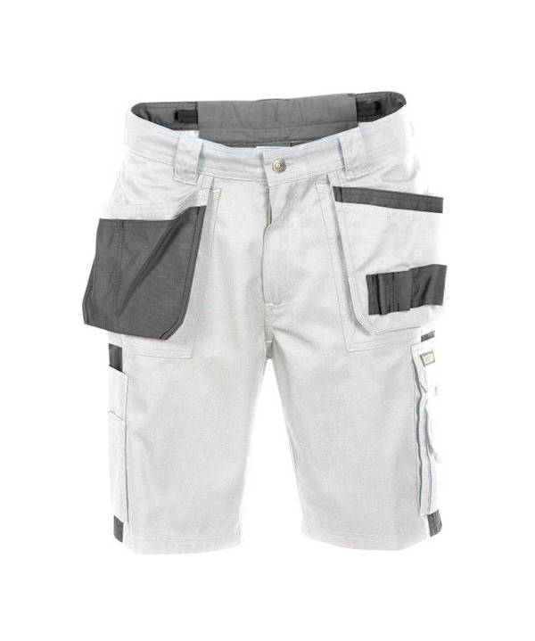Zweifarbige Arbeitsshorts mit Holstertaschen, WEIß/ZEMENTGRAU, Gr. 58