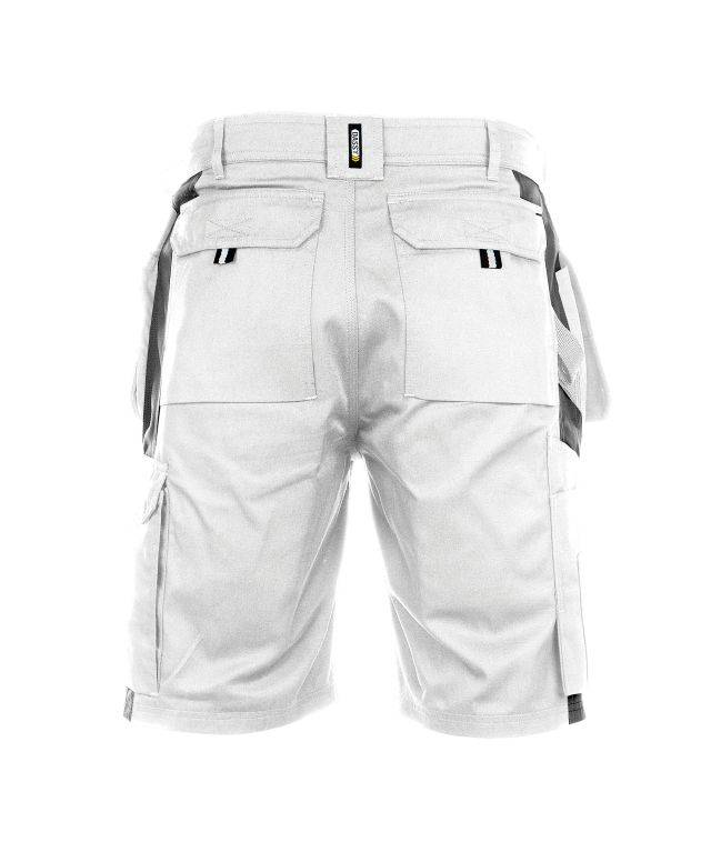 Zweifarbige Arbeitsshorts mit Holstertaschen, WEIß/ZEMENTGRAU, Gr. 58-1
