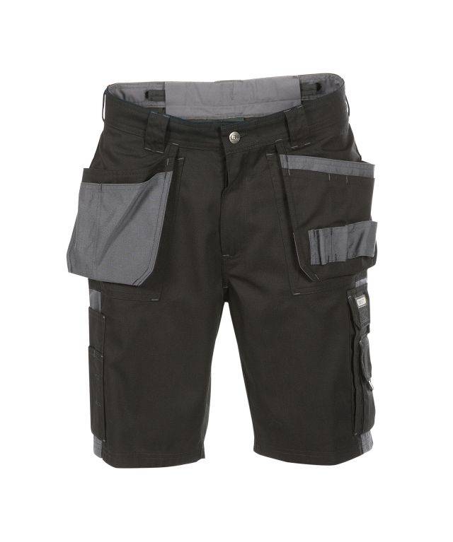 Zweifarbige Arbeitsshorts mit Holstertaschen, SCHWARZ/ZEMENTGRAU, Gr. 54