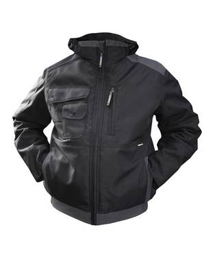 Canvas Winterjacke, SCHWARZ/ANTHRAZITGRAU, Gr. L