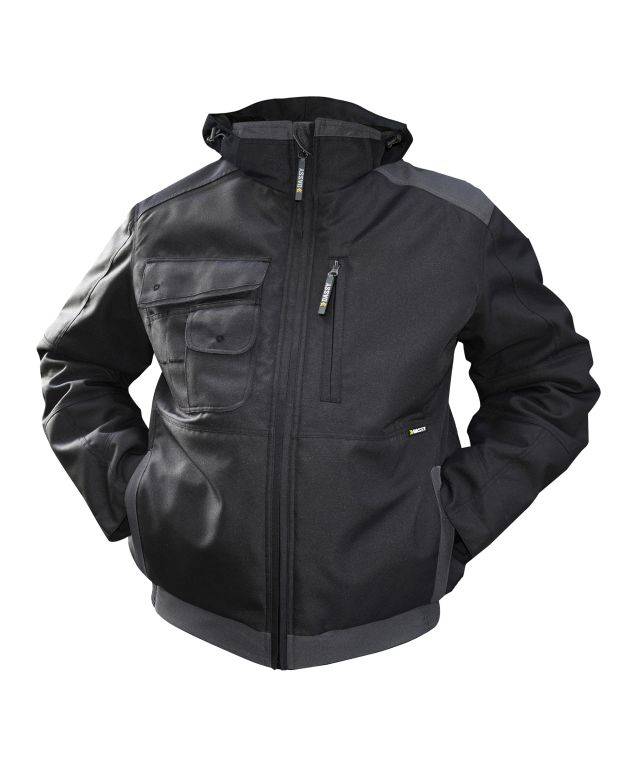 Canvas Winterjacke, SCHWARZ/ANTHRAZITGRAU, Gr. L-0