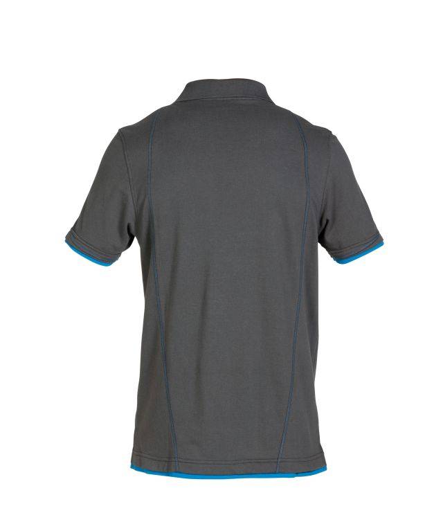 Poloshirt, ANTHRAZITGRAU/AZURBLAU, Gr. XS-1
