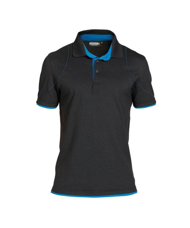 Poloshirt, SCHWARZ/AZURBLAU, Gr. S-0