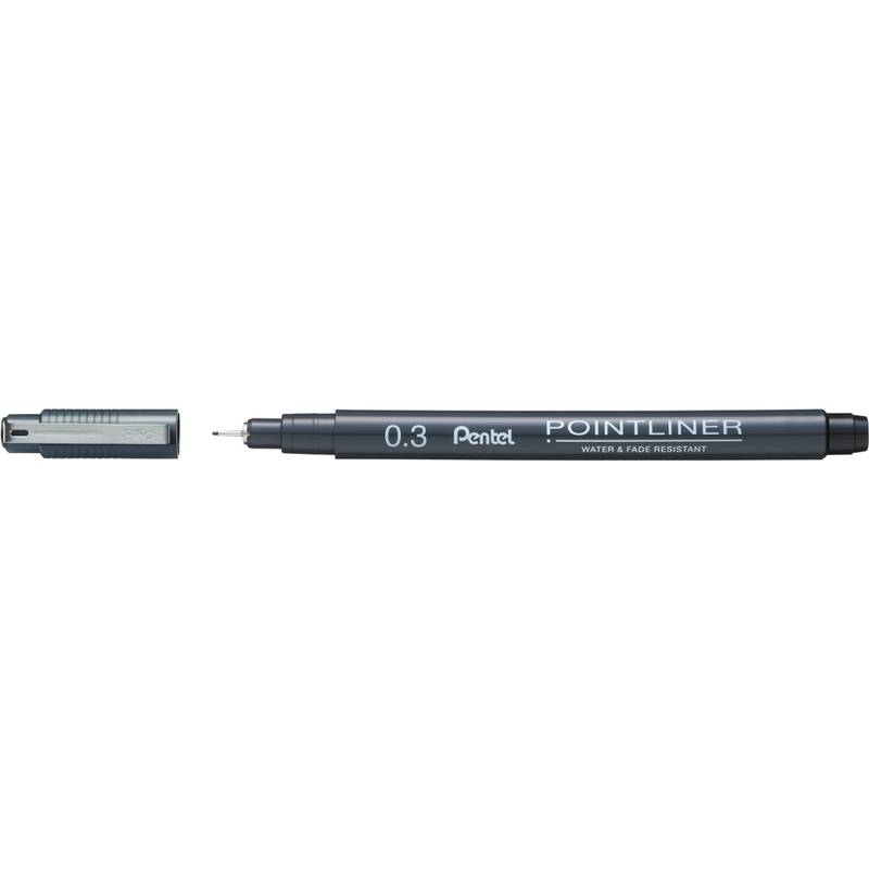 PentelArts Permanent Fineliner Pointliner, schwarz, 0,3 mm-0