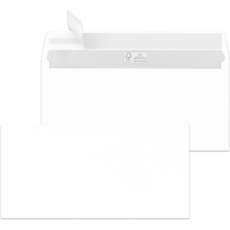 MAILmedia Briefumschläge DIN lang, haftklebend, weiß-0