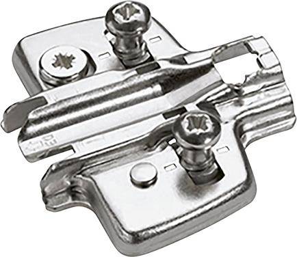 Kreuzplatte STA vern.D=0,0mm D.5x8mm m.Euroschrauben HETTICH