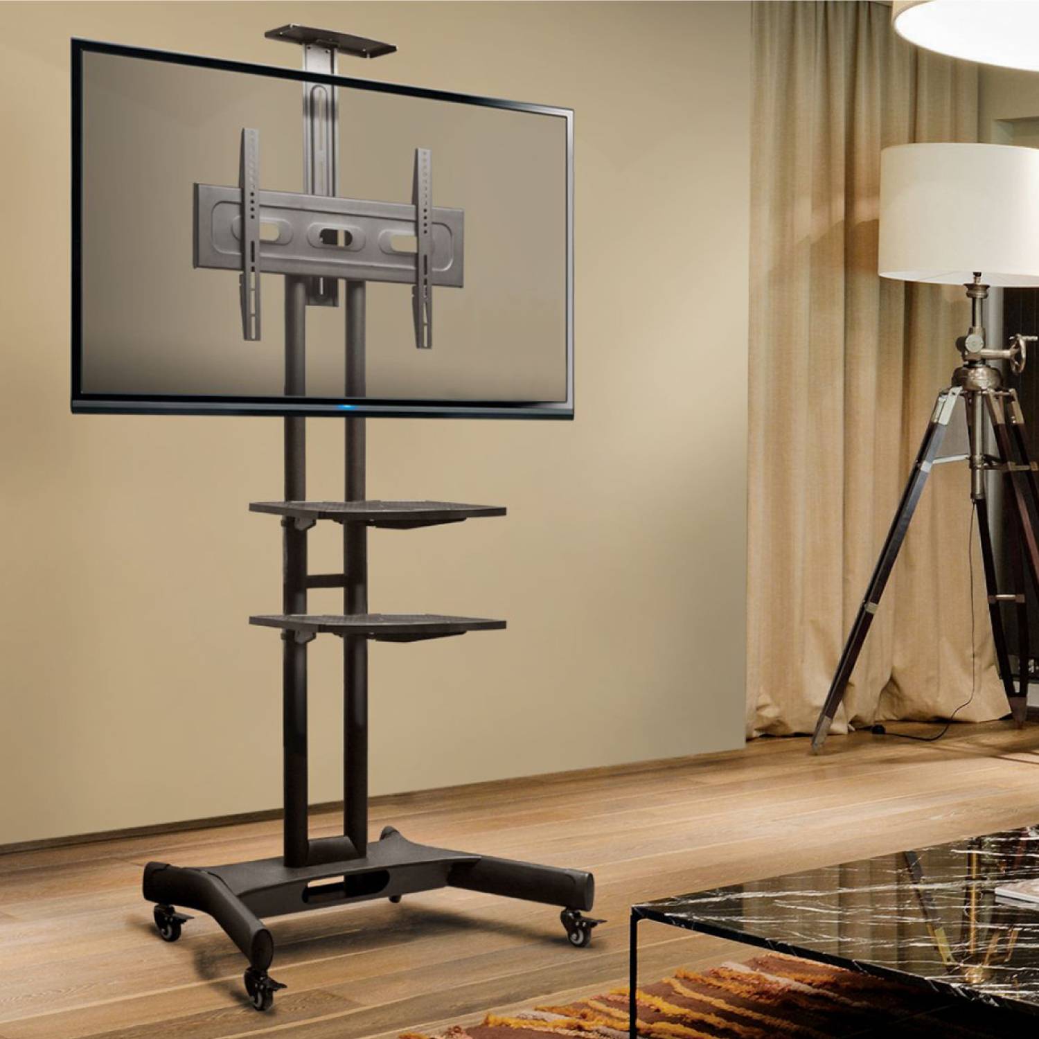Symbolbild für ONKRON TV Ständer 40"-70", 45.5 kg max, VESA 600x400, Höhenverstellbar, TS1552-B Schwarz