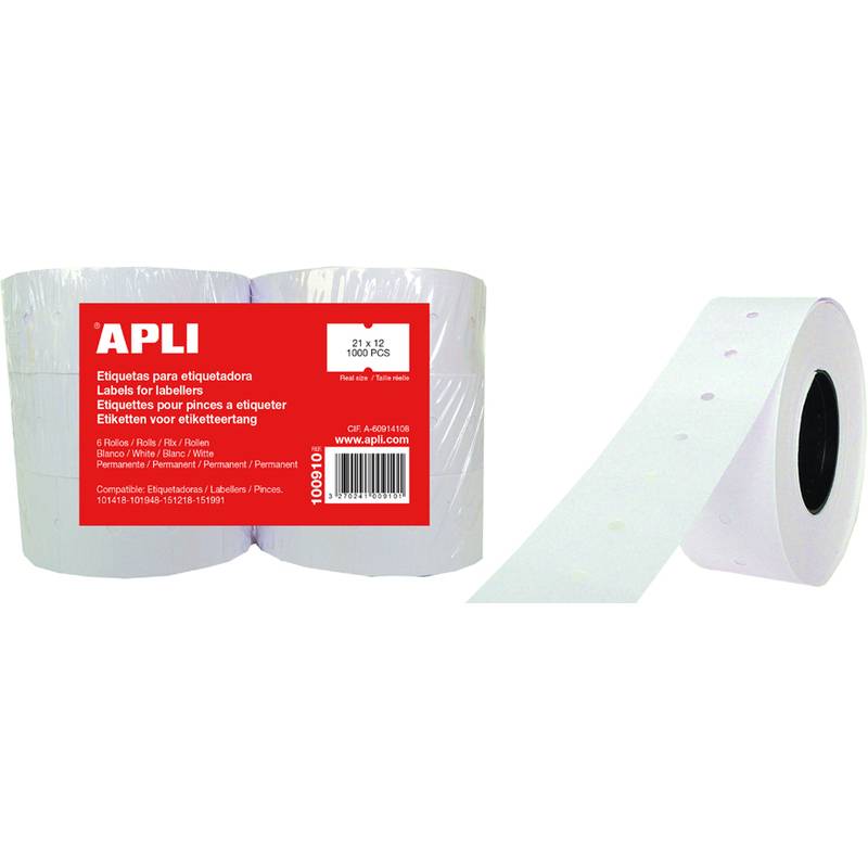 APLI Etiketten für Preisauszeichner, 21 x 12 mm, weiß-0