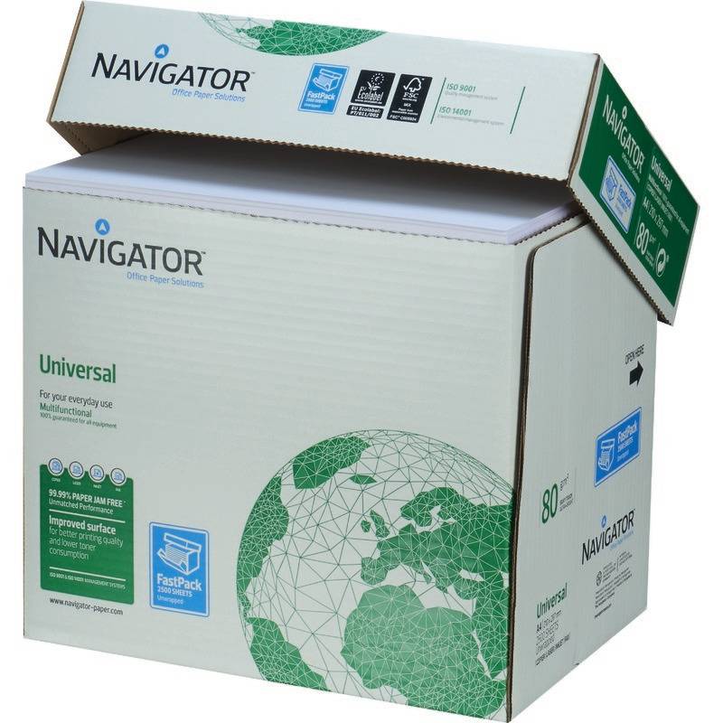 NAVIGATOR Kopierpapier UNIVERSAL, DIN A4, 80 g/m², Öko-Box: 2.500 Blatt, weiß-0