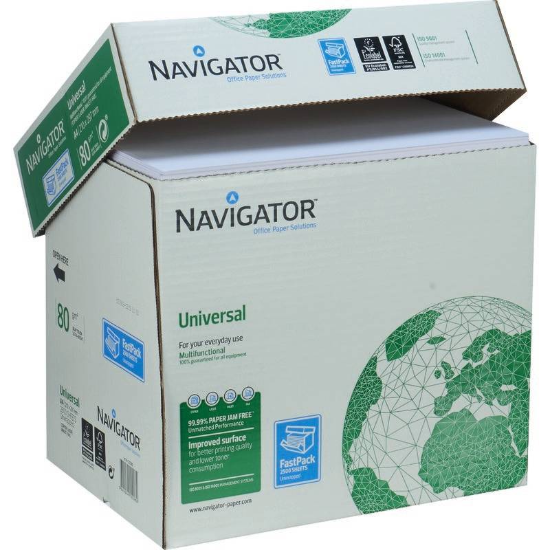 NAVIGATOR Kopierpapier UNIVERSAL, DIN A4, 80 g/m², Öko-Box: 2.500 Blatt, weiß-1