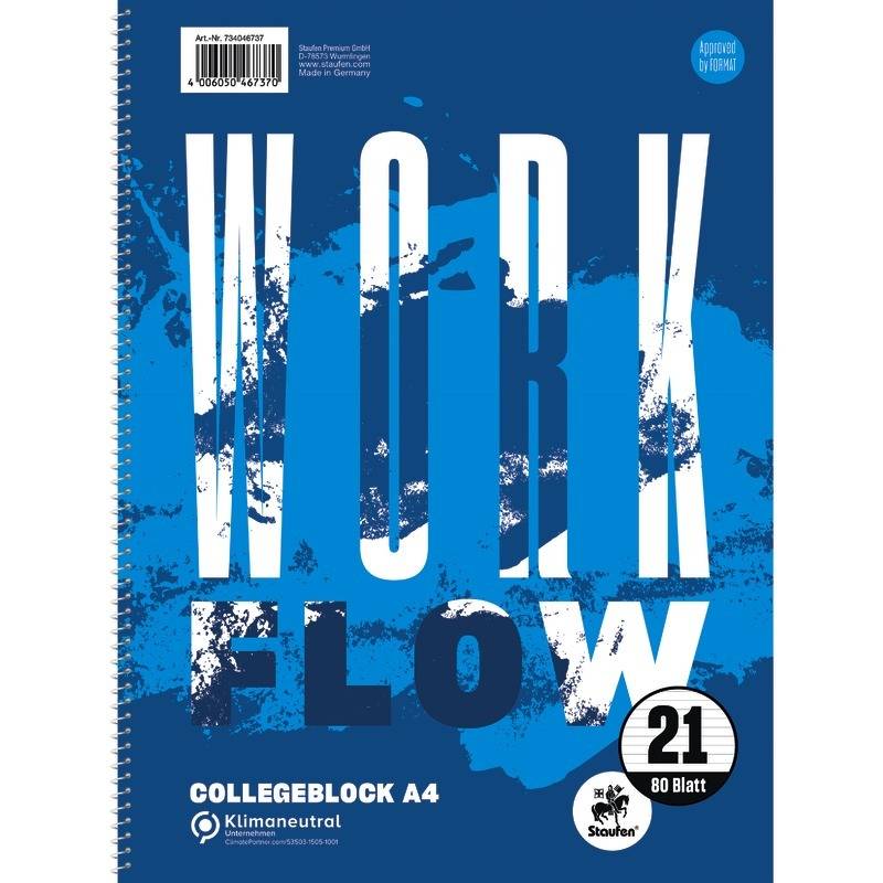 Staufen Collegeblock WORKFLOW, DIN A4, liniert-0