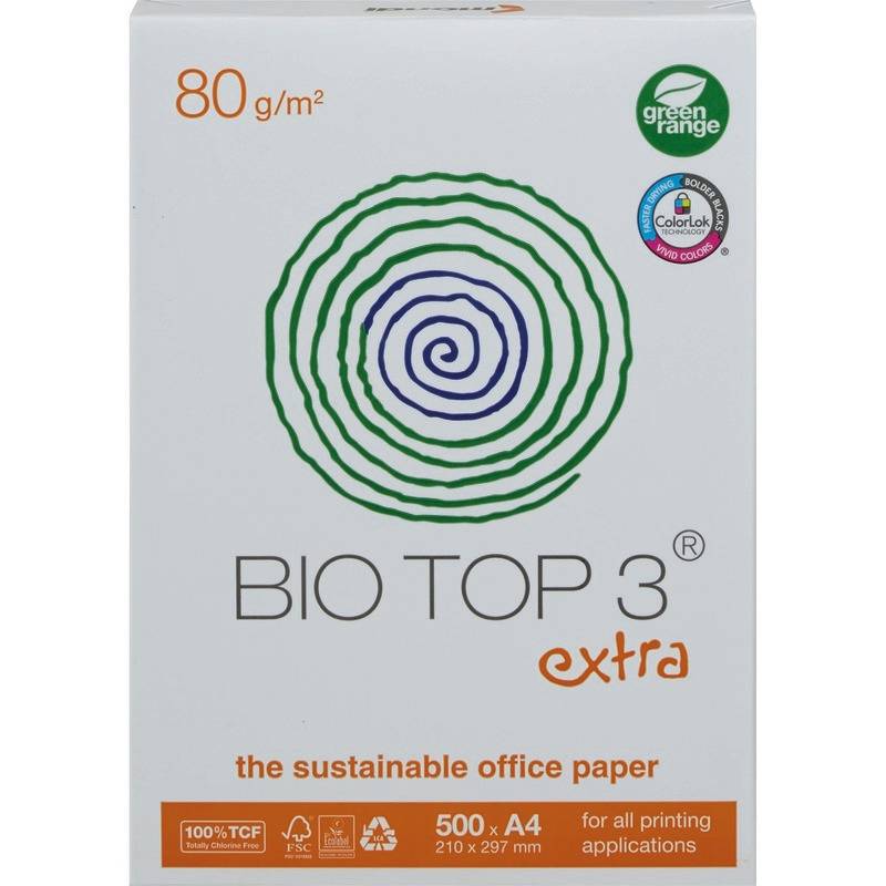 Kopierpapier BIO TOP 3®, DIN A4, 80g/m², Pack: 500 Blatt-0