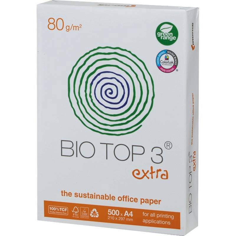 Kopierpapier BIO TOP 3®, DIN A4, 80g/m², Pack: 500 Blatt-1