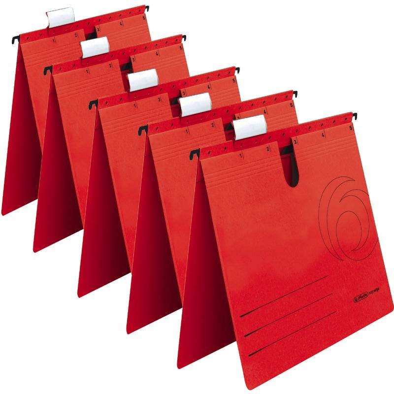 herlitz Hängehefter UniReg, 1 Abheftvorrichtung, Rechtsheftung, ohne Tasche, rot