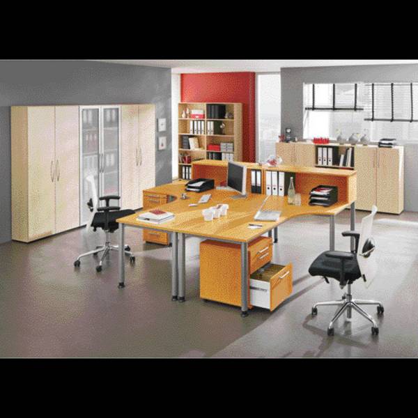 HAMMERBACHER Schreibtisch PILASTRO, B x H x T: 800 x 680-760 x 800 mm, Buche Dekor