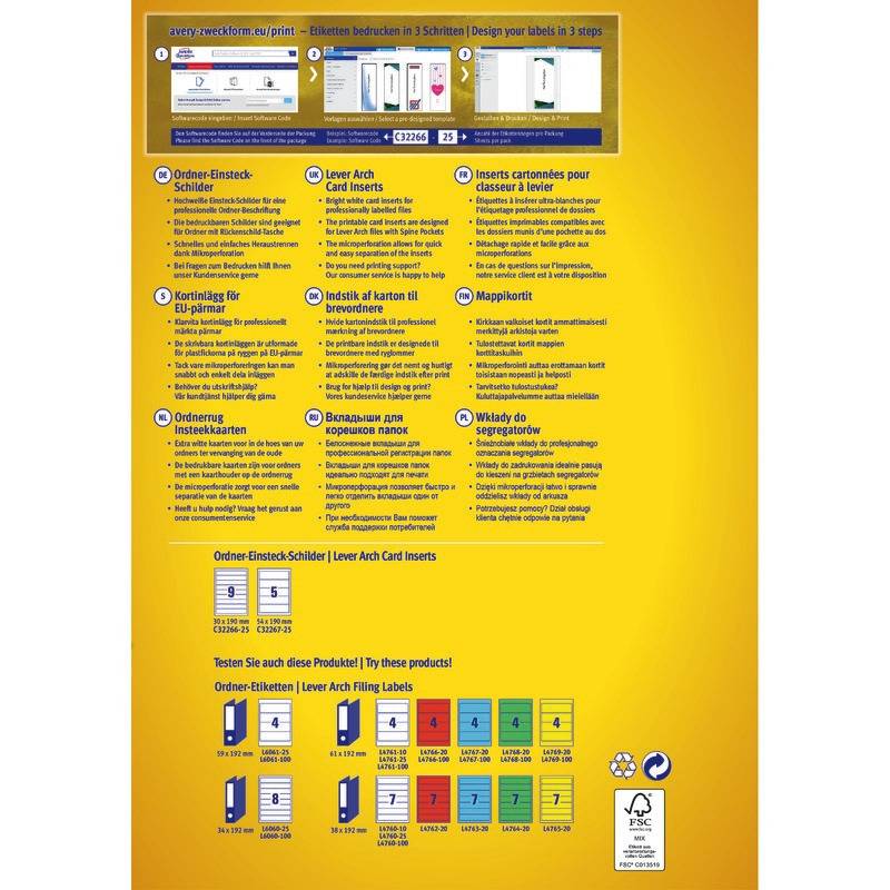 Einsteckrücken- schild weiß 225 St./Pack. - Artikel: 120115101-1