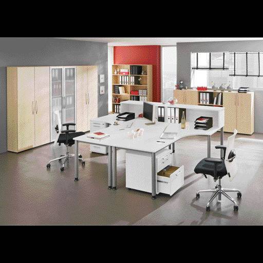 HAMMERBACHER Schreibtisch PILASTRO, B x H x T: 1.600 x 680-760 x 800 mm, lichtgrau-0