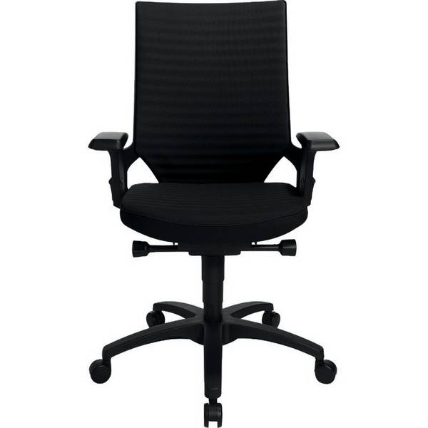 Topstar Bürodrehstühle Autosyncron 2, mit schwarzem Kunststoff, Fußkreuz schwarz, schwarz