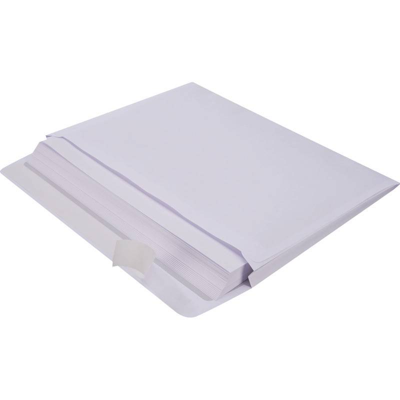 Faltentasche DIN C4, 20 mm Falte, haftklebend, weiß, mit Fenster, Pack: 250 Stüc-1