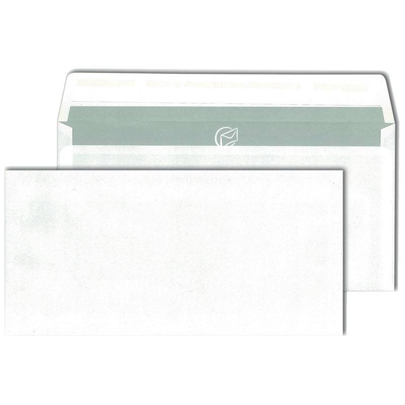 Briefumschlag DIN lang, 110 x 220 mm, haftklebend, weiß, 100 g/m², grauer Innend-0