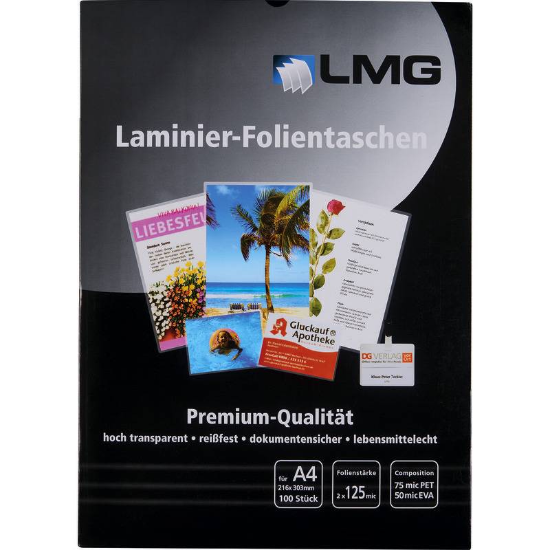 LMG Premium Laminier-Folientaschen, B x L: 216 x 303 mm, DIN A4, Packung: 100 St-0
