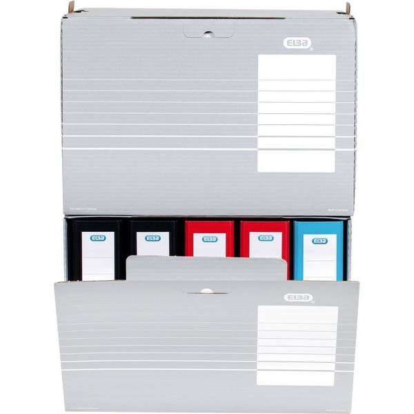 Archiv-Box tric für Ordner 455x355x320mm Wellpappe grau/weiß