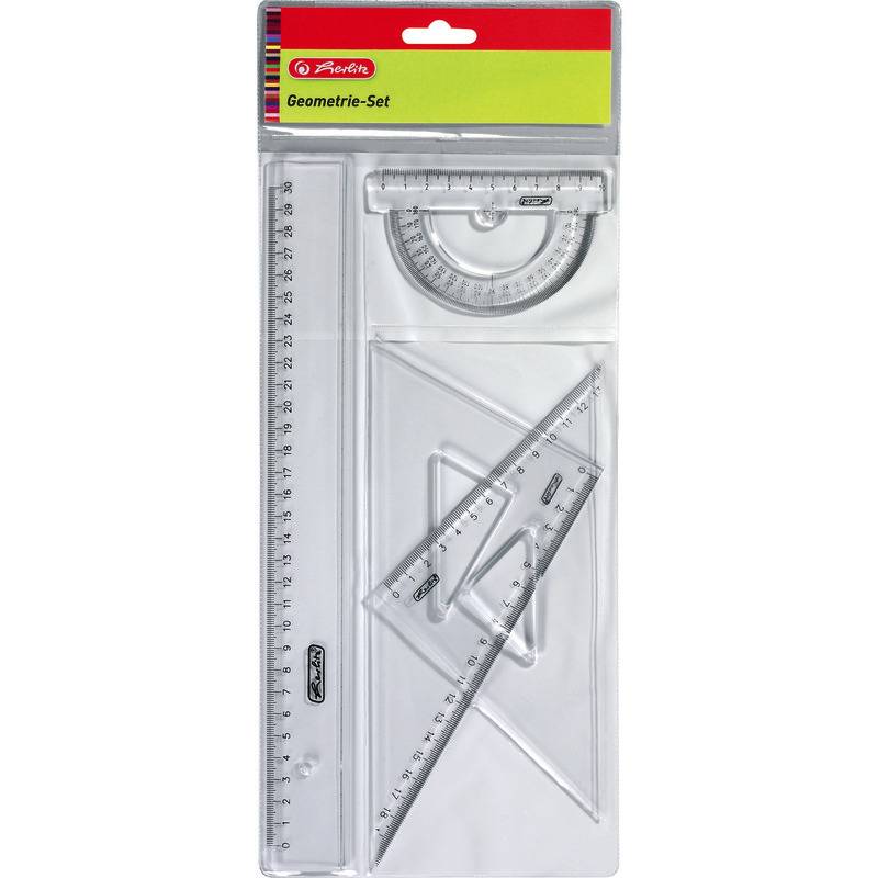 herlitz Geometrie-Set, 4-teilig, transparent 8700403-1