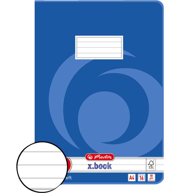 Herlitz 3322708, Blau, 16 Blätter, Liniertes Papier, A4, 80 g/m², Junge/Mädchen-0