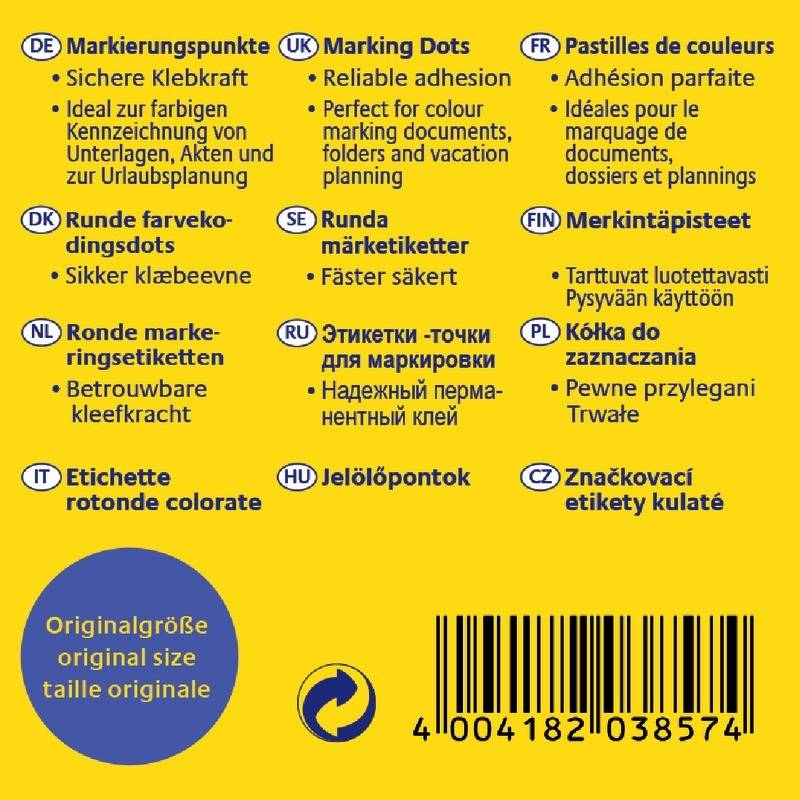 AVERY Zweckform Markierungspunkte, 19 mm, blau, Spender (72038570)-1