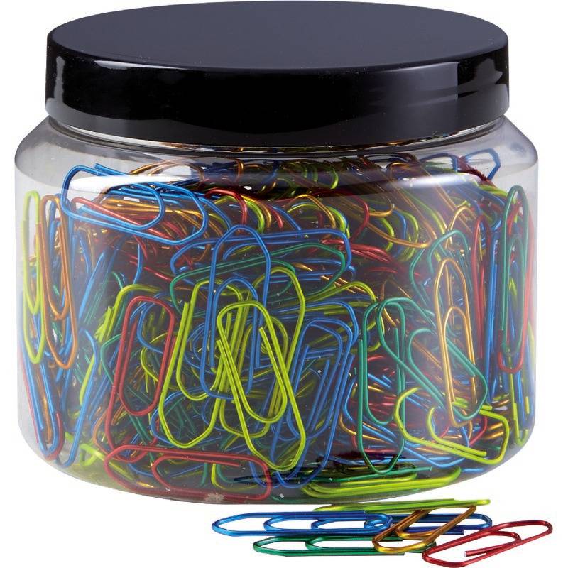 Büroklammern 26 mm neon-metallic sortiert, Packung: 500 Stück-0