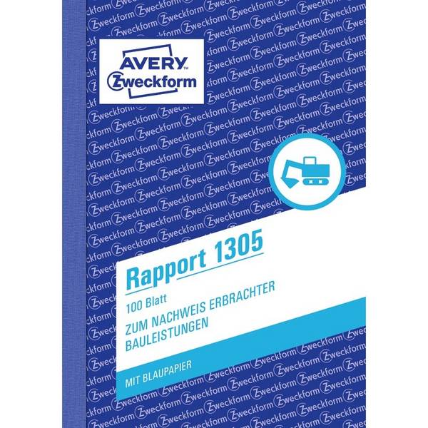 AVERY® Zweckform Rapport 1305, A6, mit Blaupapier, 100 Blatt
