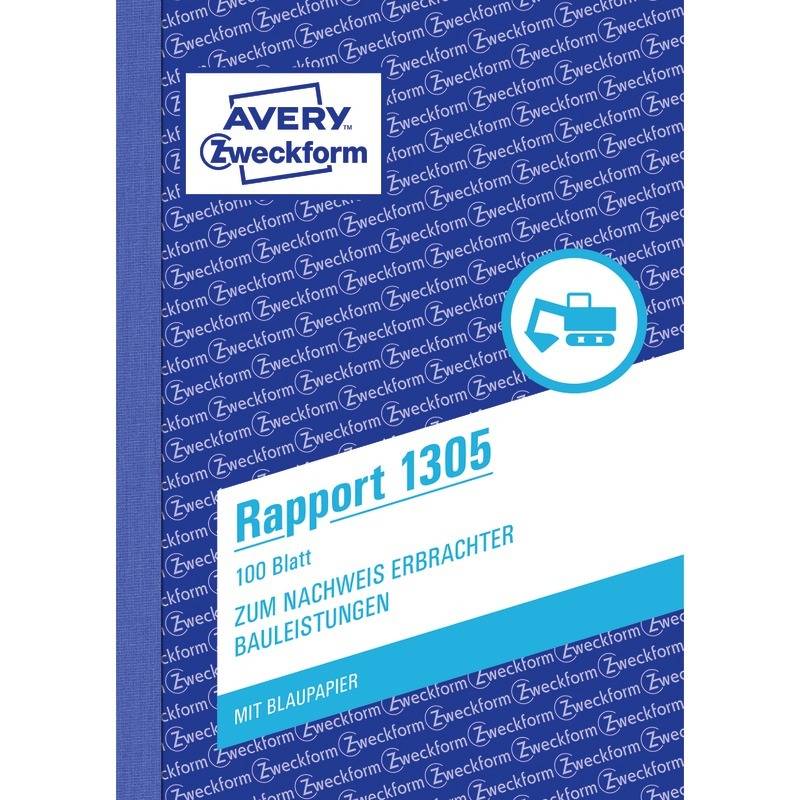 AVERY® Zweckform Rapport 1305, A6, mit Blaupapier, 100 Blatt-0
