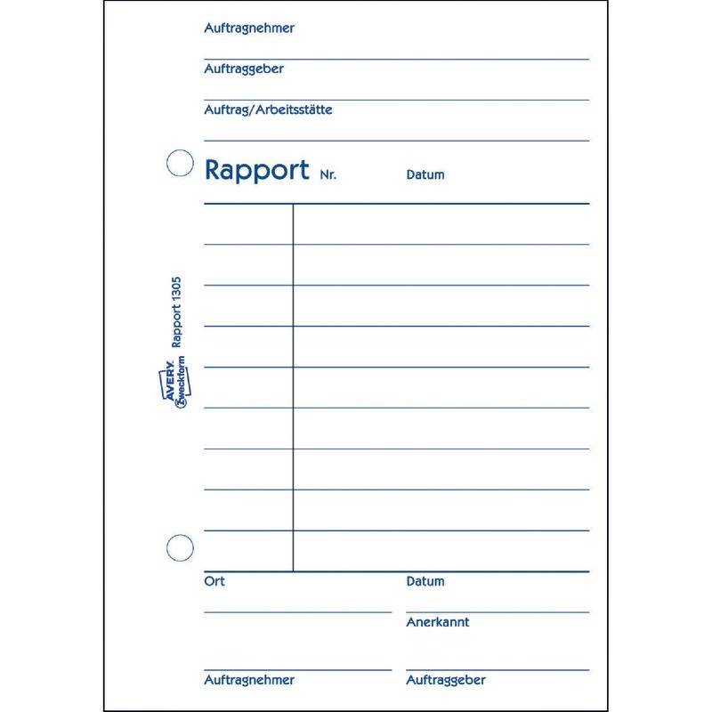 AVERY® Zweckform Rapport 1305, A6, mit Blaupapier, 100 Blatt-1